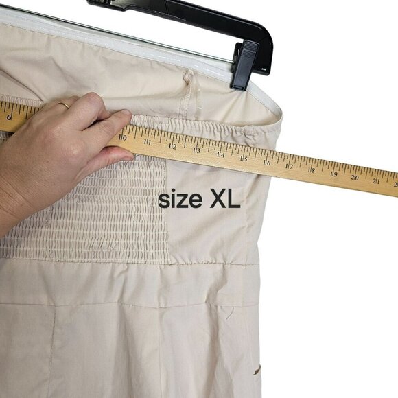 Justify Womens Cargo Jumpsuit With Shirred Smocked Back & Pockets Stone Cream - Picture 14 of 16
